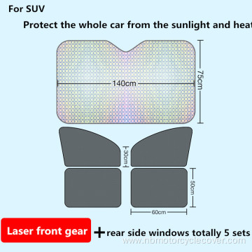 reflective 4 pieces portable static sunshade for car
